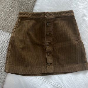 American Apparel Tan Corduroy Mini Skirt